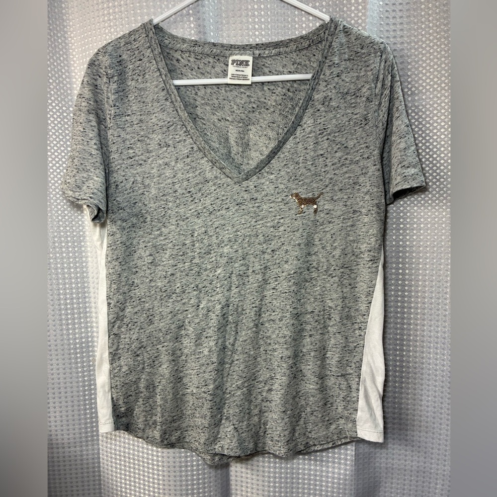 PINK Victoria's Secret Heather Gray V-Neck Tee medium